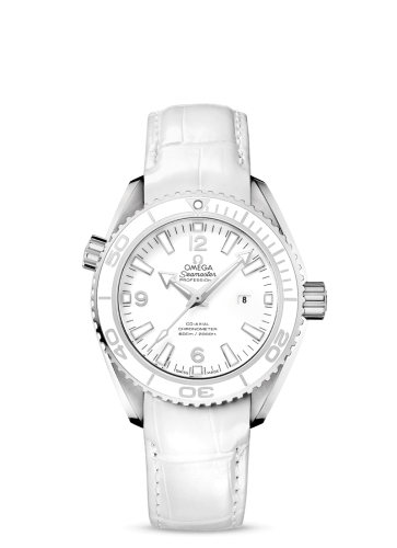 Omega Seamaster Planet Ocean 600M Co-Axial 37.5 Stainless Steel / White / Alligator